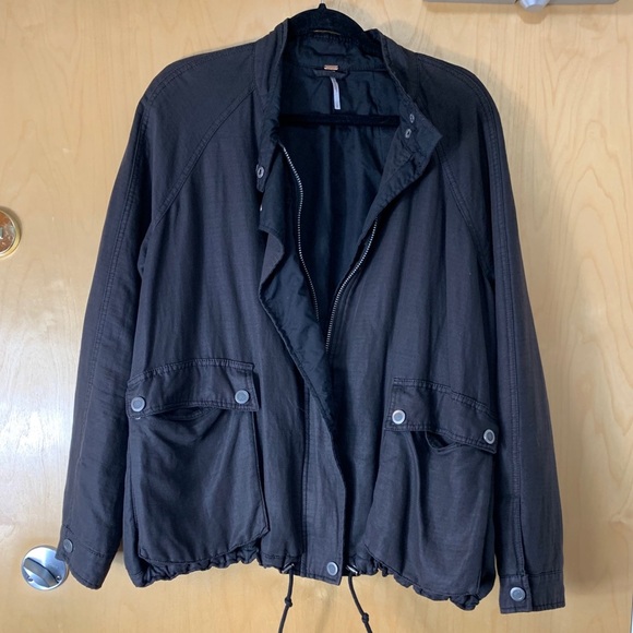 Free People Double Cloth Brown Swing Sporty Jacket - Picture 4 of 15